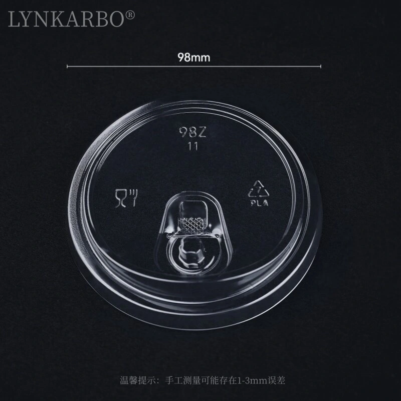 Coperchio senza cannuccia in PLA da 98 mm