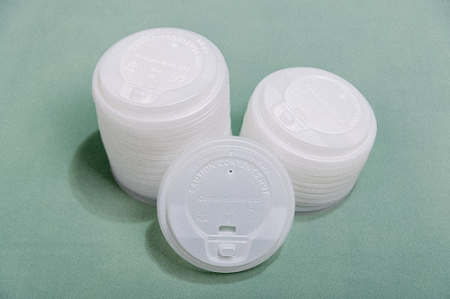 Coperchio per tazza di colore naturale flip-top standard da 80 mm CPLA