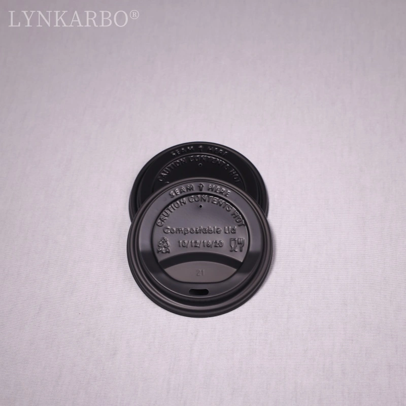 Coperchio per tazza nero per bere diretto CPLA da 90 mm